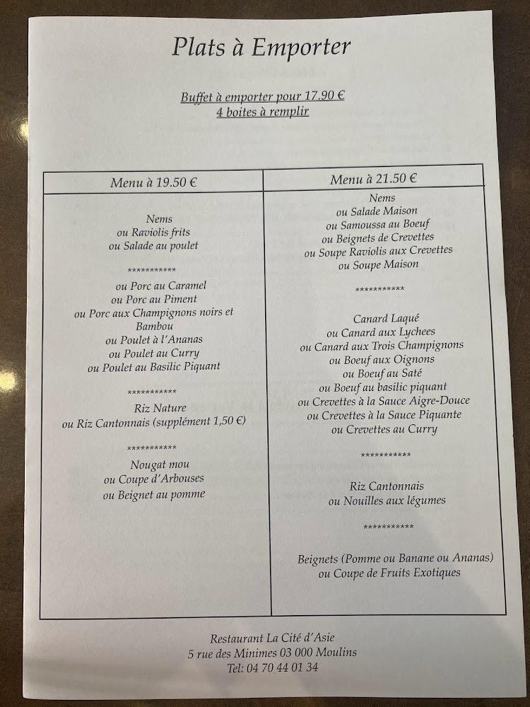 La Cité D'Asie - Menu Image 1